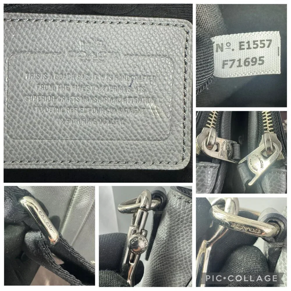Authentic COACH F71695 METROPOLITAN BAG IN CROSSGRAIN LEATHER, ASH
